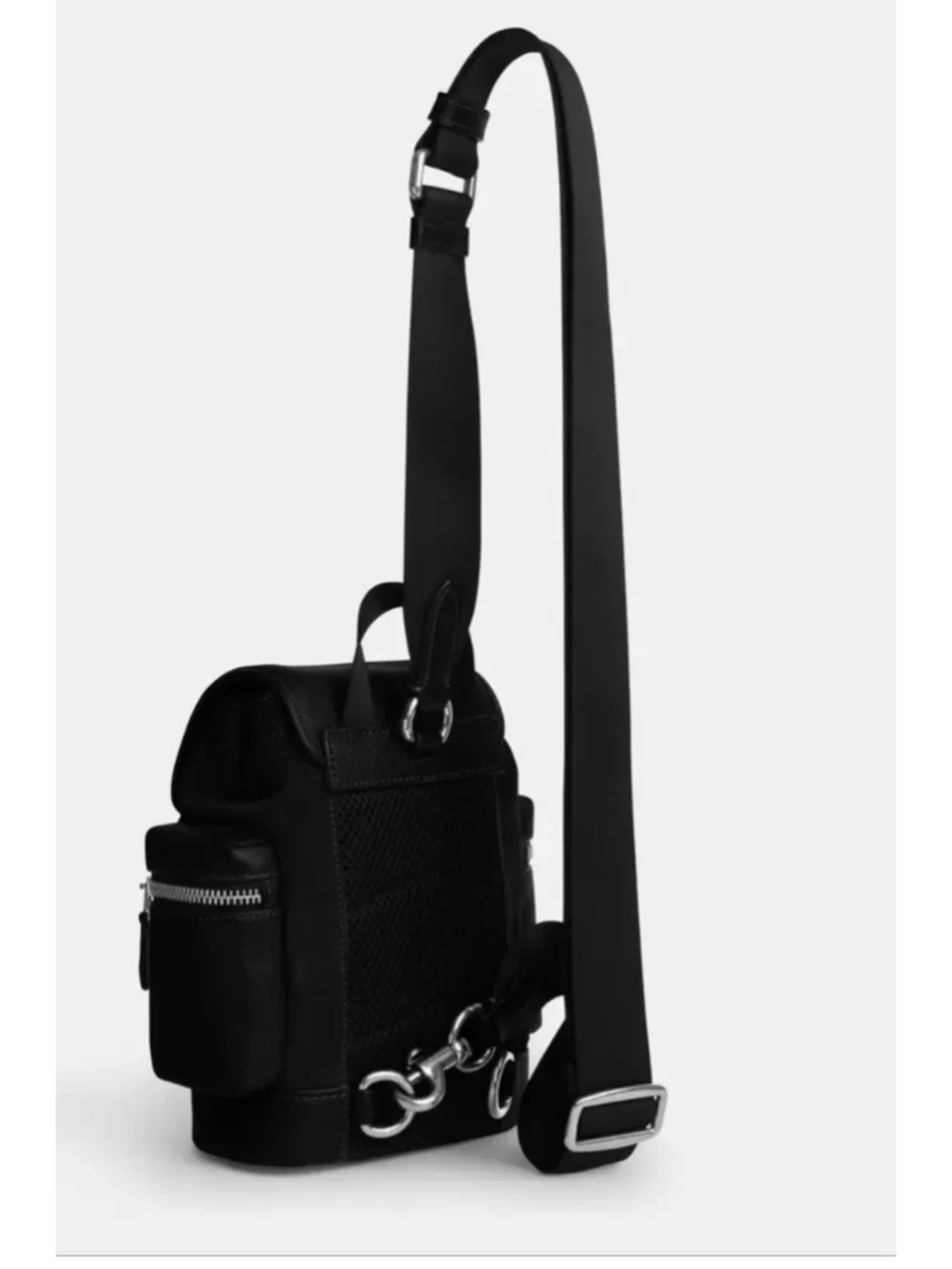 Coach Black Suede Pebble Leather Sprint Sling Pack Backpack